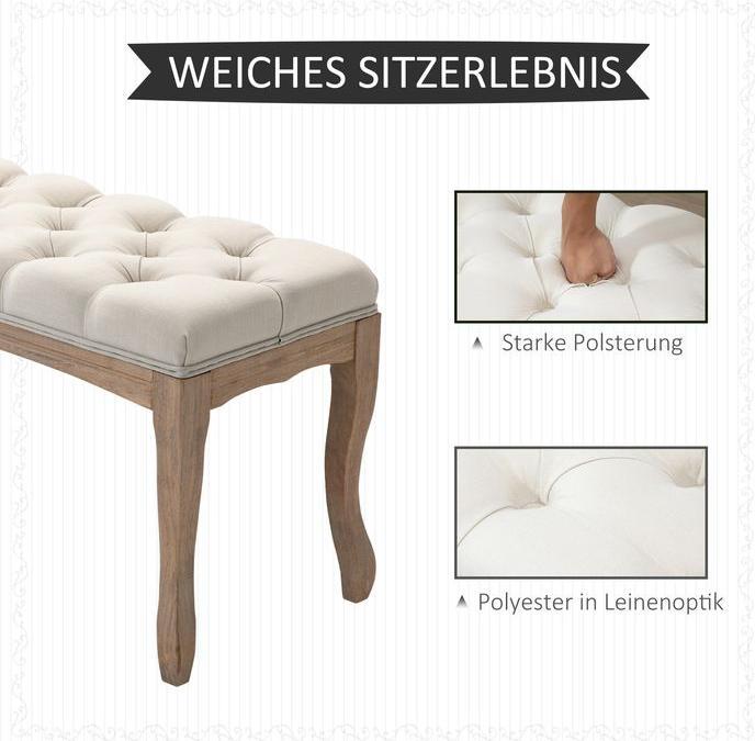 Actual product image Swisshandel24 Upholstered bench bench chest bench shoe bench vintage bed bench bedroom living room hallway (110 cm)