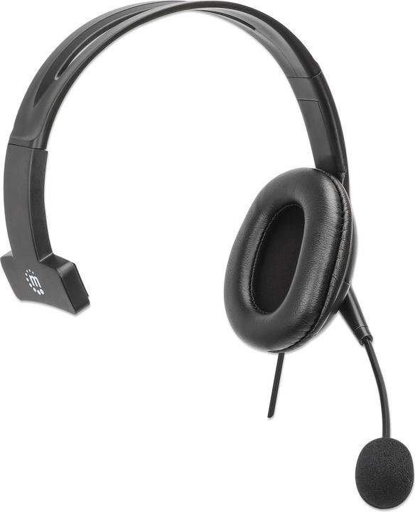 Actual product image Manhattan Mono USB headset with reversible microphone (Cable)