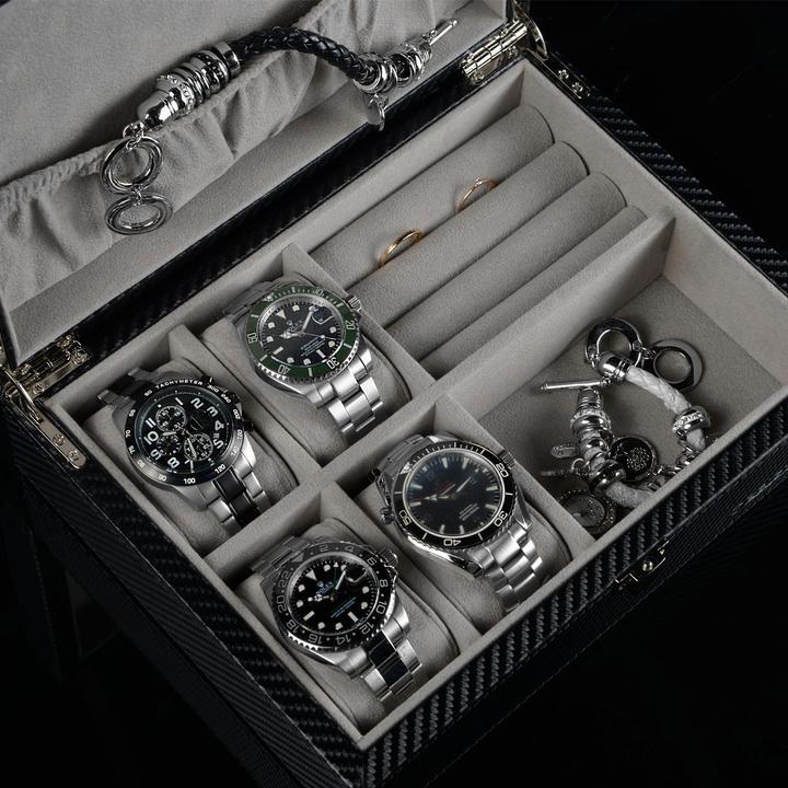 Immagine prodotto Designhütte Scatola per orologi e gioielli Dallas - carbonio