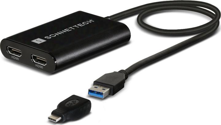 Actual product image Sonnet Dual 4K 60Hz HDMI Adapter for M1 Thunderbolt Macs *New (HDMI, USB-A, 50 cm)