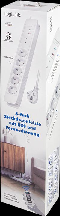 Image du produit LogiLink Multiprise,5xCEE 7/3 avec télécommande (5 x, CEE 7/3, 1.50 m)