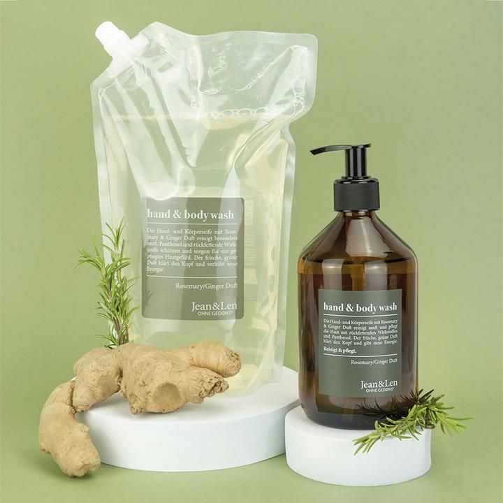 Produktbild Jean & Len Hand and Body Wash Rosemary & Ginger (Flüssigseife, 5000 ml)