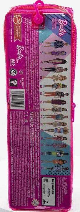 Actual product image Barbie Fashionistas doll in off-shoulder flower dress, pink hair, prosthetic legs, for children from 3 to 8