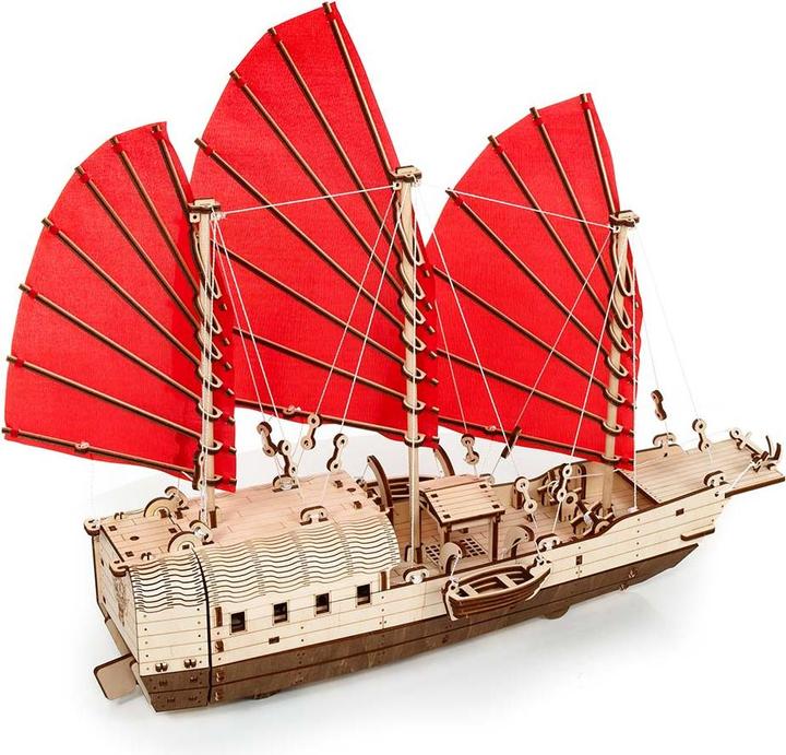 Actual product image Eco Wood Art Mechanical 3D wooden-puzzle - Old asian sailing ship (Djong)