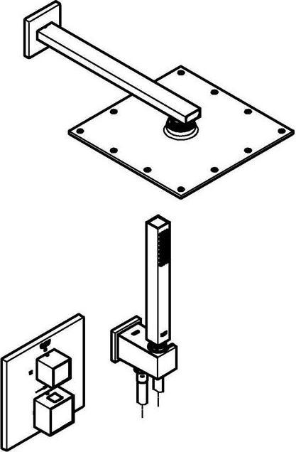 Image du produit Grohe Grohtherm Cube système de douche à encastrer avec Rainshower Allure 230