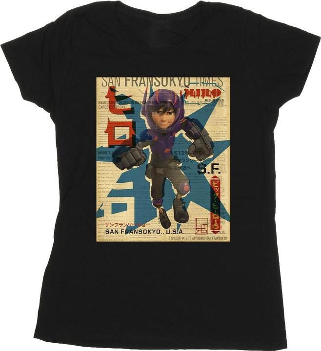 Disney Big Hero 6 Baymax Hiro Newspaper TShirt (XL)
