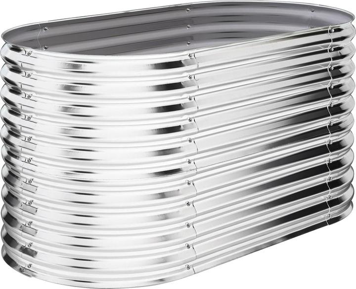 Produktbild Dema Metall Hochbeet Cornwall Silber oval 161x82x82cm