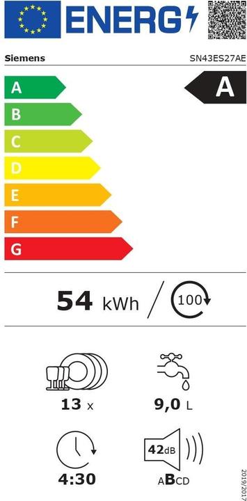 Energie-Label Siemens SN43ES27AE