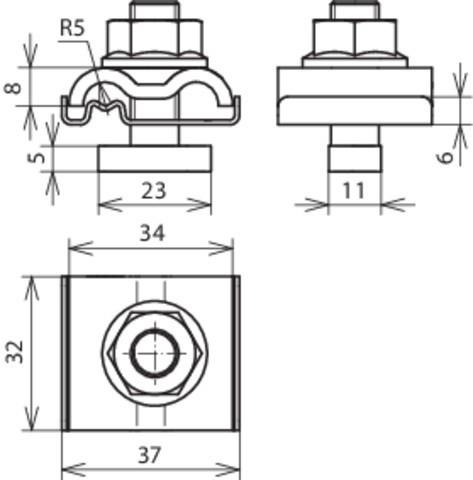 Image du produit Dehn UEK 8.10 AQ4 50 HKSM10 V2A Collier de mât en acier inoxydable - Serre-joint (Collier de mât, acier (10 mm)
