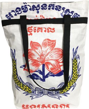 Immagine prodotto Bekos Upcycling - Borsa della spesa grande da sacchi di riso riciclati Fiore