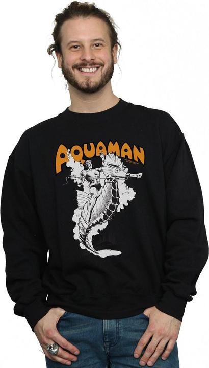 Actual product image Mens Aquaman Mono Action Pose Sweatshirt (S)