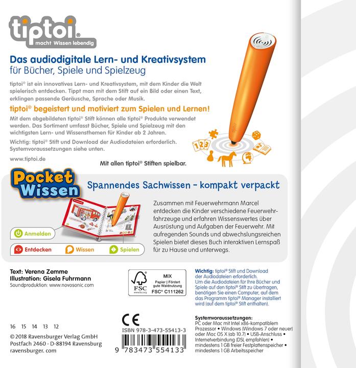 Produktbild tiptoi Feuerwehr (Deutsch, Verena Wolf, Gisela Fuhrmann)