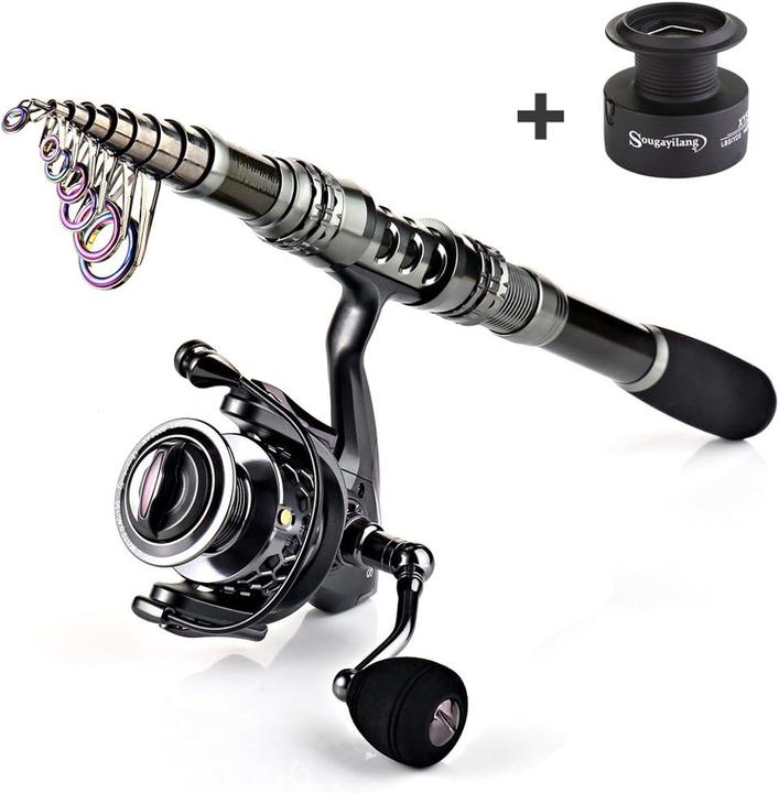 Image du produit Sougayilang Kits de pêche complets avec sac de transport 2,4M (Télescope, 240 cm)