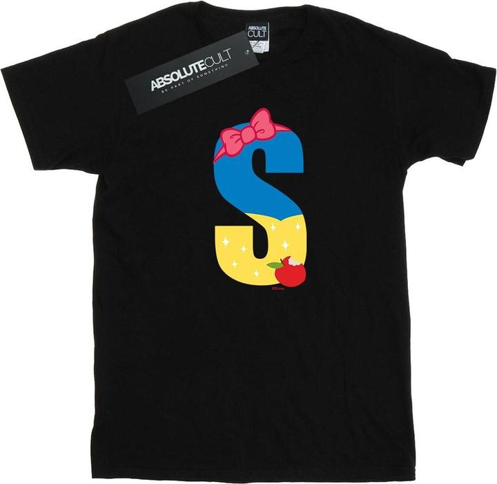 Actual product image Disney Womens/Ladies Alphabet S Is For Snow White Cotton Boyfriend T-Shirt (S)