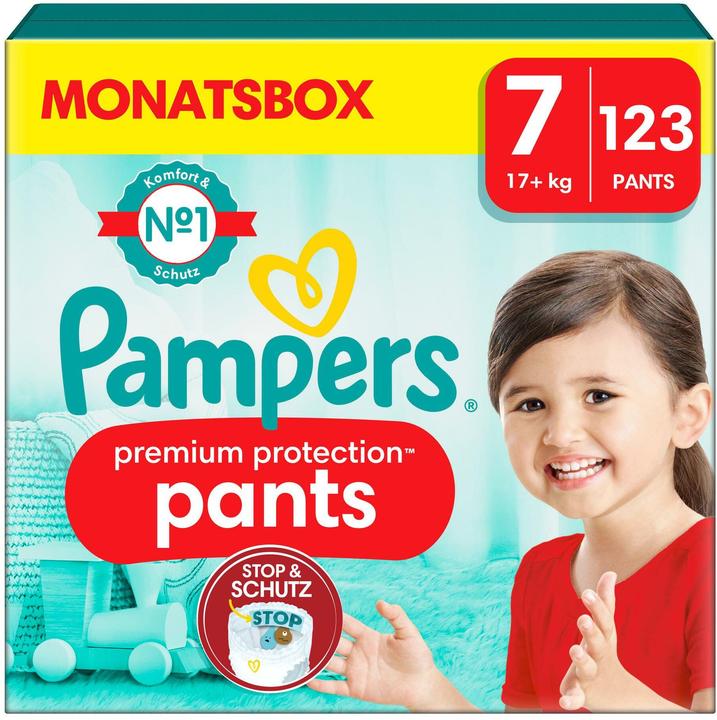 Produktbild Pampers Premium Protection Pants (Gr. 7, Monatsbox, 123 Stück)