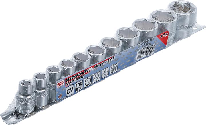 Actual product image BGS Socket Set, Hexagon 10 mm (3/8") Drive 5/16" - 7/8" 11 pcs. (10 mm)