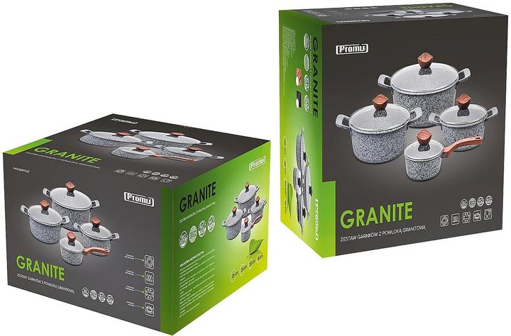 Productafbeelding Promis Pannenset met bruine handvatten, 8 stuks (GR (Steelpan, Aluminium, Roestvrij staal)