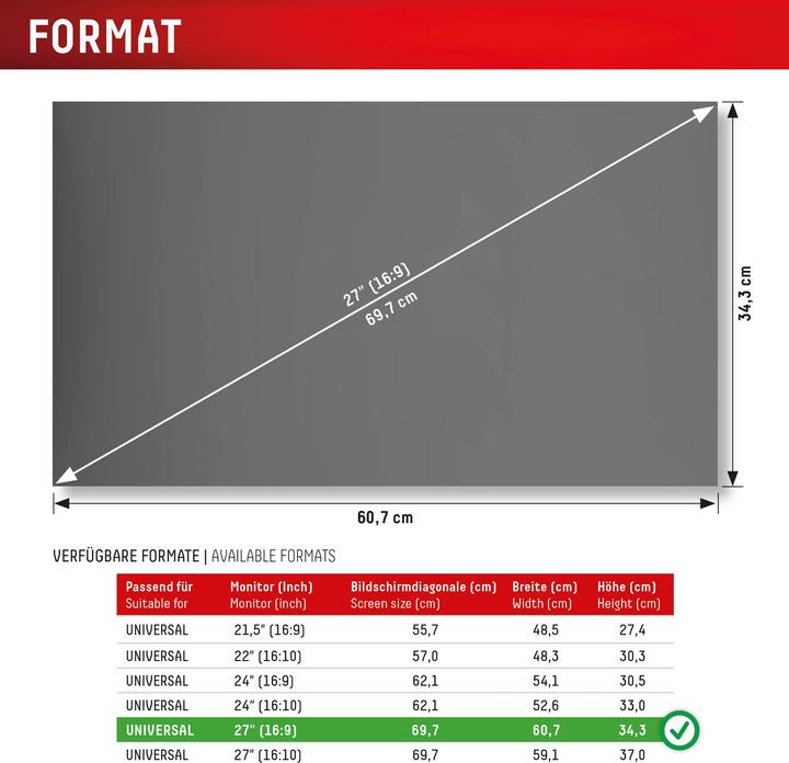 Actual product image Displex Privacy Safe, Desktop Monitor Blickschutzfilter (27", 16 : 9)