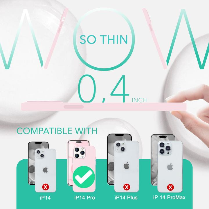 Actual product image Nalia Liquid silicone case with MagSafe function & 2x display protection glass (Apple iPhone 14 Pro)