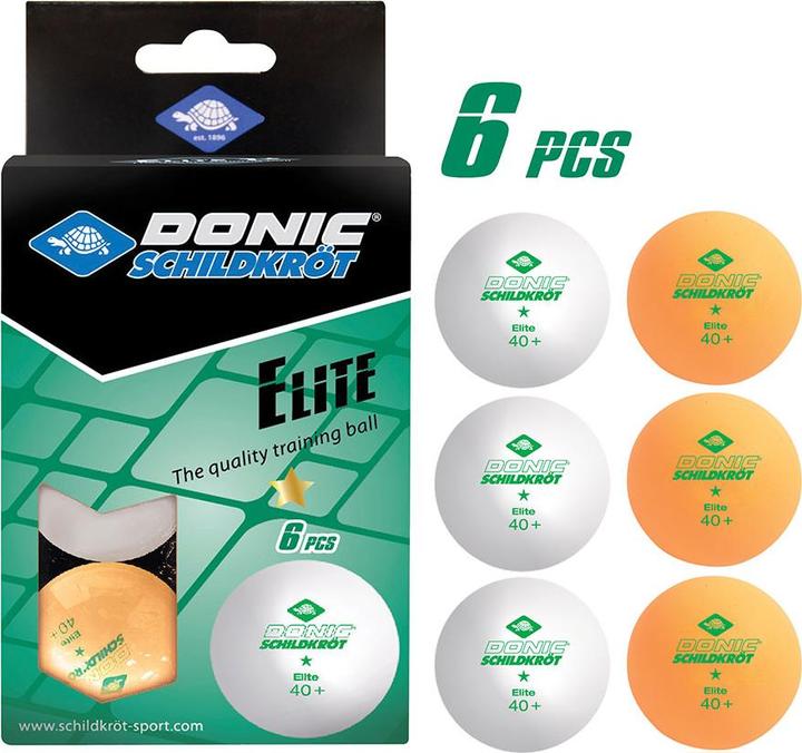 Donic Schildkröt Tischtennisbälle 6 Stk. Elite Poly 40+ (6 Stk.)