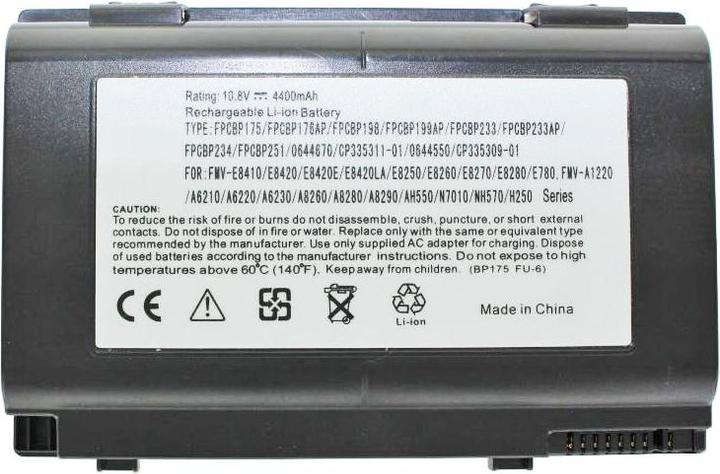 Image du produit Fujitsu-Siemens Batterie FPCBP175, FPCBP176, FPCBP198, FPCBP199, FPCBP22, FPCBP233AP, FPCBP234, FPCBP234AP (4400 mAh)