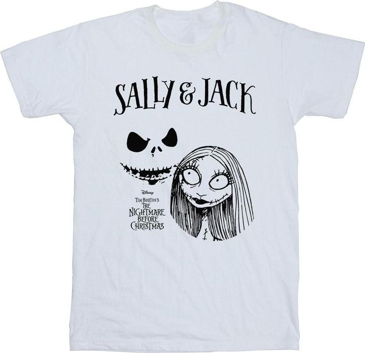 Actual product image The Nightmare Before Christmas Mens Jack and Sally Cotton T-Shirt (4XL)