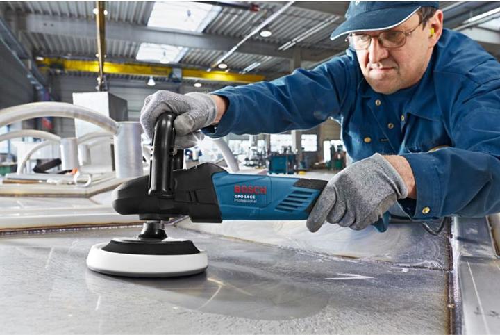 Produktbild Bosch Professional Polierer GPO 14 CE,1400-Watt, 2,5 kg, mit Zusatzgriff und D-Griff (Schwingschleifer, 1400 W)