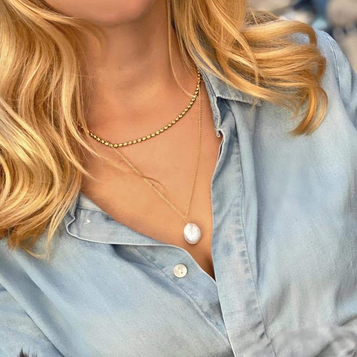 Actual product image Candy Keiko necklace, 925 sterling silver, gold-plated (18k gold-plated, 925 Sterling silver, 42 - 45 cm)