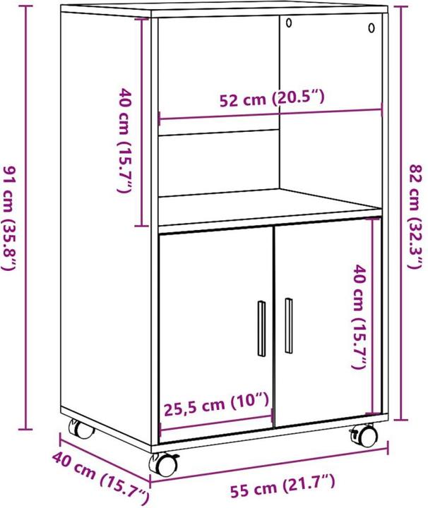 Actual product image VidaXL Roller cabinet