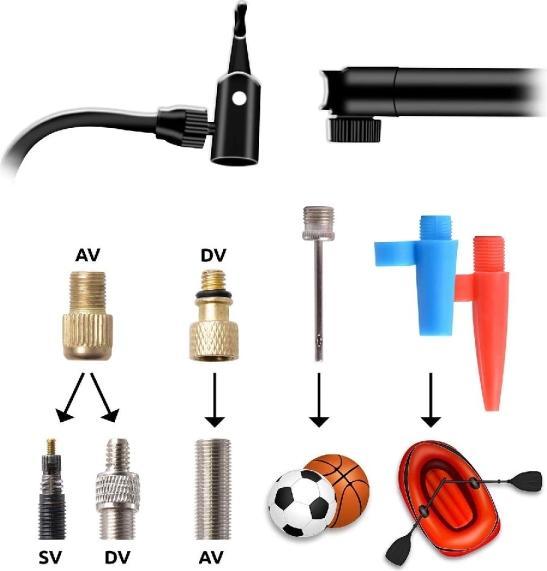 Image du produit Filmer Adaptateur de valve, kit d'adaptateur de pompe 5 pièces (Jeu d'adaptateurs de soupapes)