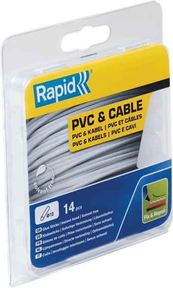 Rapid PVC & Kabel Klebesticks Ø12x94mm 14 Stück