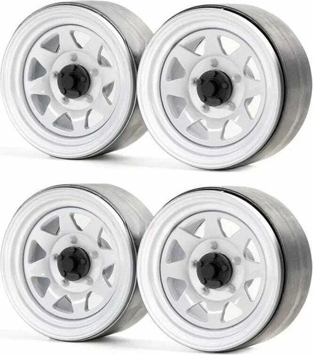 Immagine prodotto Hobbytech Cerchi 1,9" Metal Beadlock Classic 3 Bianco, 4