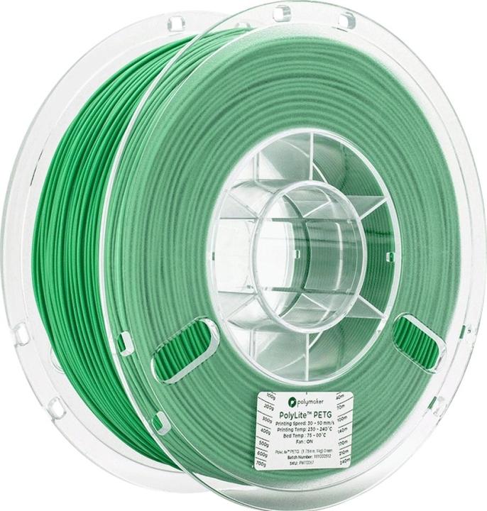 Produktbild Polymaker PB01005 PolyLite Filament PETG hitzebeständig, hohe Zugfestigkeit 1.75 (PETG, 1.75 mm, 1000 g, Grün)