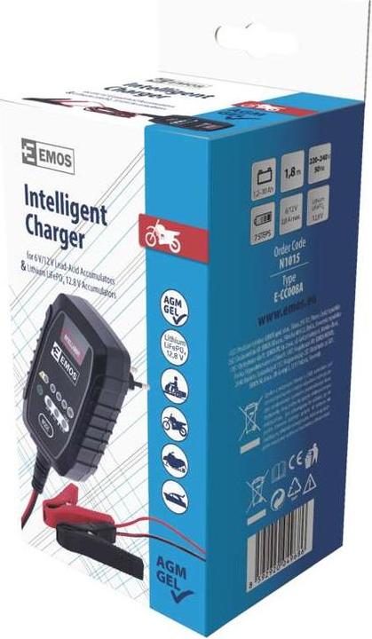 Image du produit Emos Chargeur de batterie de voiture /12V 0,8A (12V, 6V, 0.80 A)