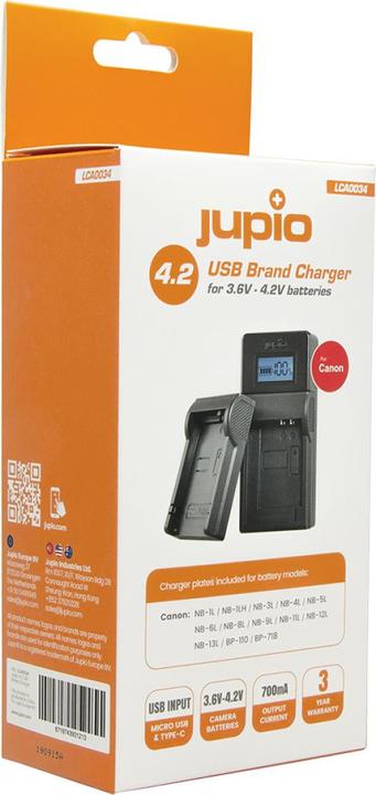 Actual product image Jupio Universal Charger 3.6V-4.2V Canon (Charger)