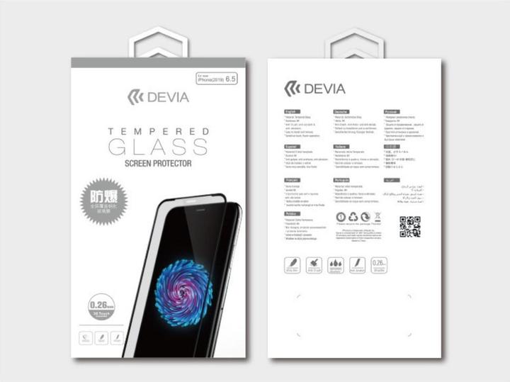 Actual product image Devia Van Entire View Anti-glare Tempered Glass iPhone 11 Pro black (1 Piece, Apple iPhone 11 Pro)
