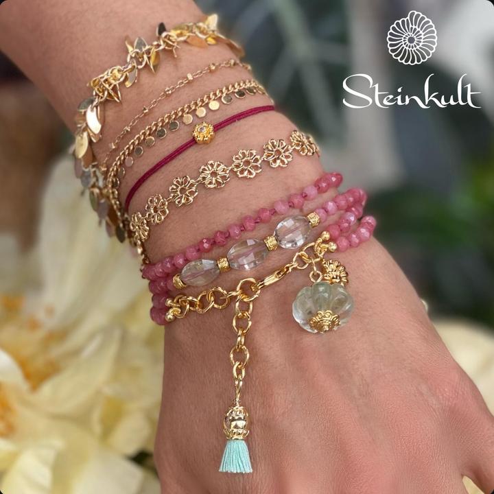 Immagine prodotto Steinkult Bracciale "Nora" placcato in argento (20 cm, Ottone placcato argento sterling)