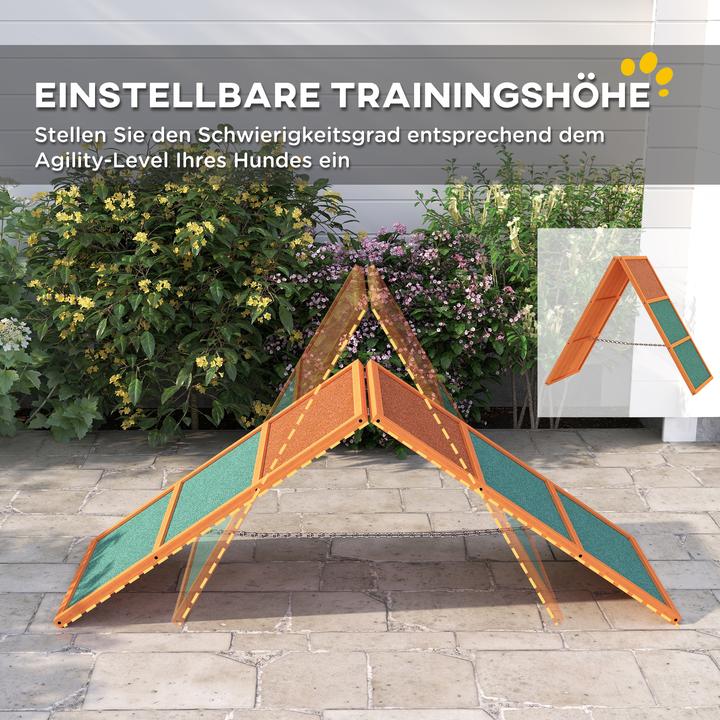 Produktbild PawHut Hunde Agility Steg Tannenholz Orange (Agility)