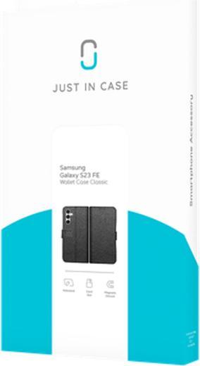 Actual product image Just in Case Pu-Leather Book Cover Black Samsung Galaxy S23 FE (Samsung Galaxy S23 FE)