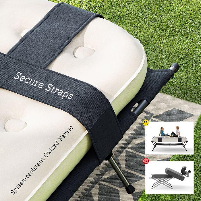 Image du produit Swisshandel24 Feldbett Campingbett mit Luftmatratze Pumpe 200 x 153 cm belastbar bis 200 kg