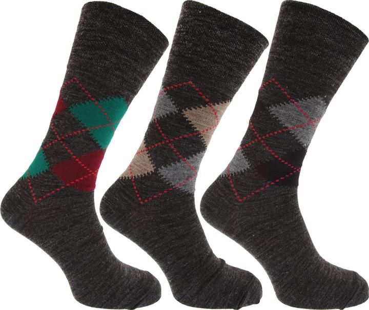 Universal Textiles Socken mit Rautenmuster nichteinschneidende Bündchen 3erPack (3er Pack, 39 - 45)