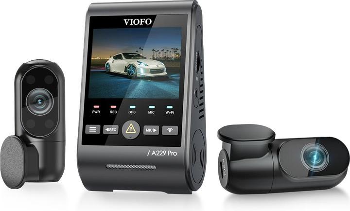 Actual product image Viofo A229 Pro 3CH (GPS receiver, Built-in microphone, Built-in display, Wi-Fi, Accelerometer, Night vision, 4K)
