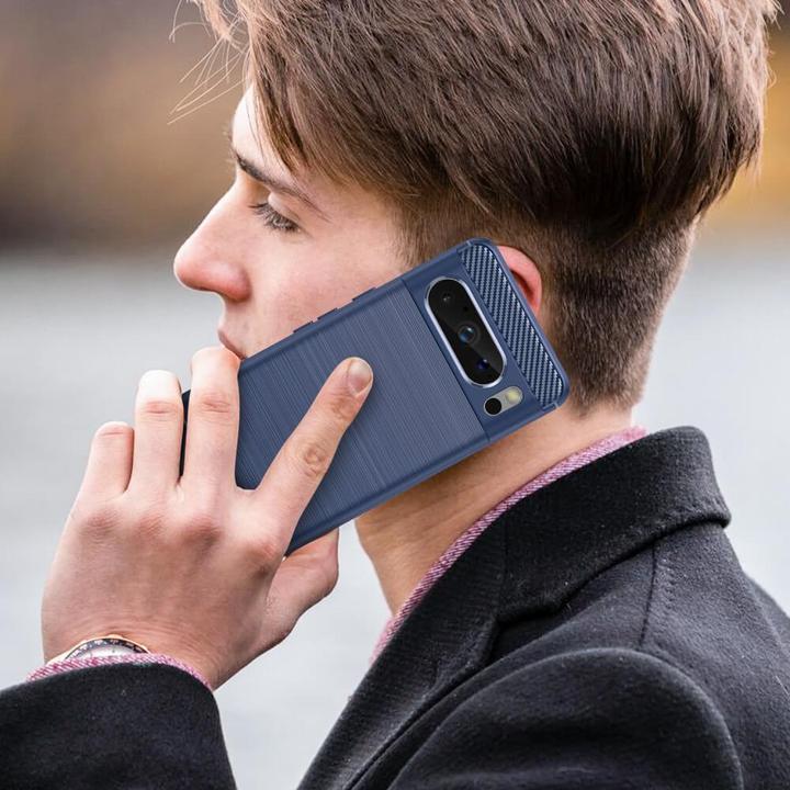Immagine prodotto Cover-Discount Google Pixel 8 Pro - Custodia in metallo effetto carbonio blu (Google Pixel 8 Pro)