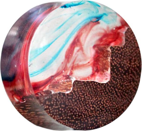 Star Piercing Flared Plug blaue und rote färbung Epoxy transparent aus Tamarind Holz (ohne Messing, Organisch)