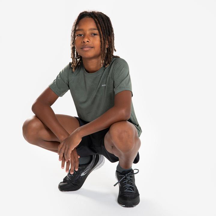 Actual product image Kiprun Laufshirt kurzarm Kinder nahtlos - TS Light 900 khaki (140)