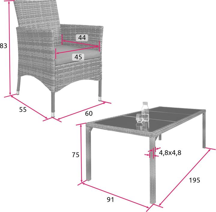 Produktbild tectake Rattan Sitzgruppe Valencia