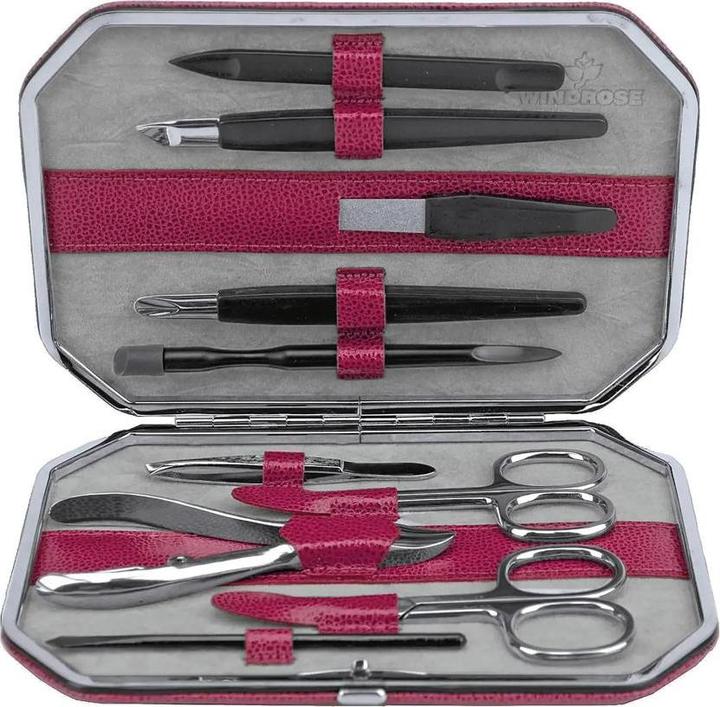 Immagine prodotto Windrose 803862.06 - Astuccio per manicure da 10 pezzi Beluga berry (pelle)