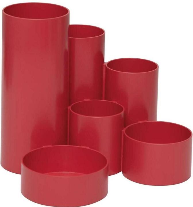Actual product image Maul MAULtubo Recycling 4115625 Pencil holder red Number of compartments: 6