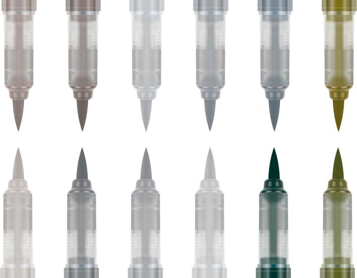 Actual product image Karin PIGMENT DECO BRUSH - Brush Marker (Green, Grey, 12 x)