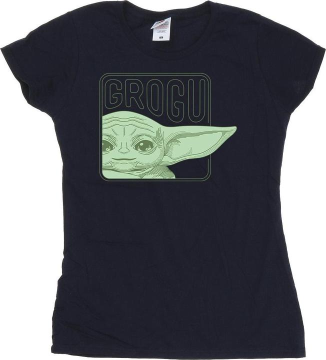 Actual product image Star Wars Womens/Ladies The Mandalorian Grogu Box Cotton T-Shirt (L)